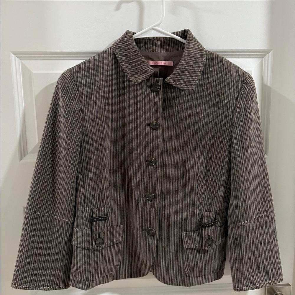 90s Minimalist Brown Tailored Jacket